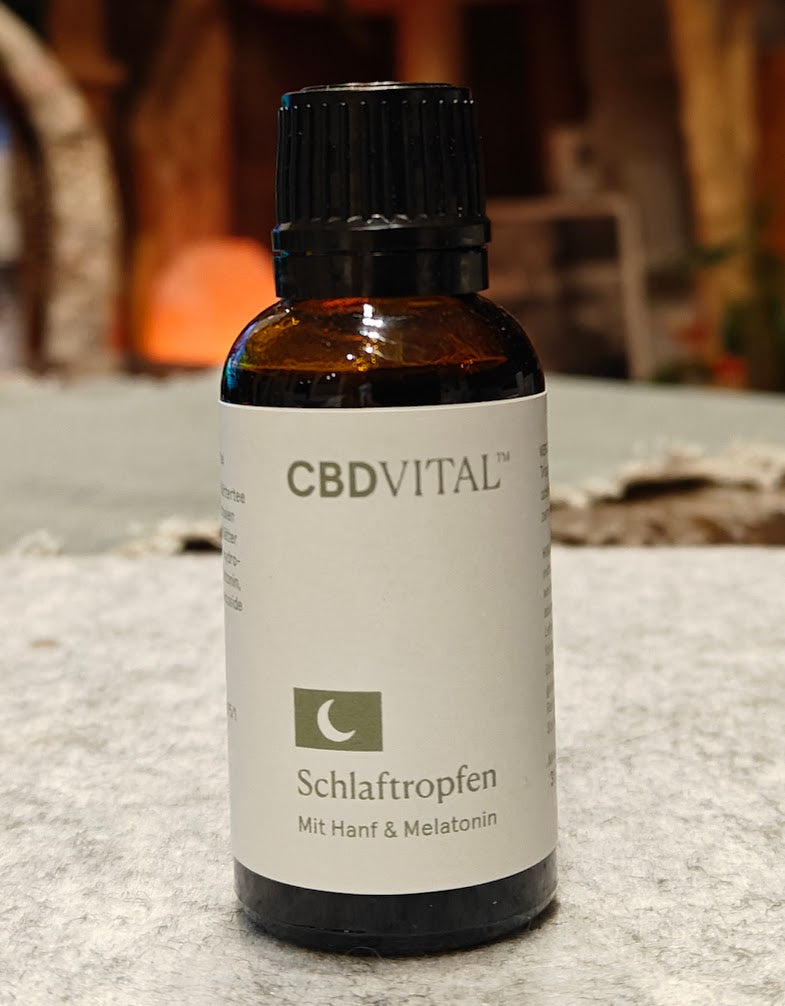 Schlaftropfen mit Hanf und Melatonin für einen erholsamen Schlaf